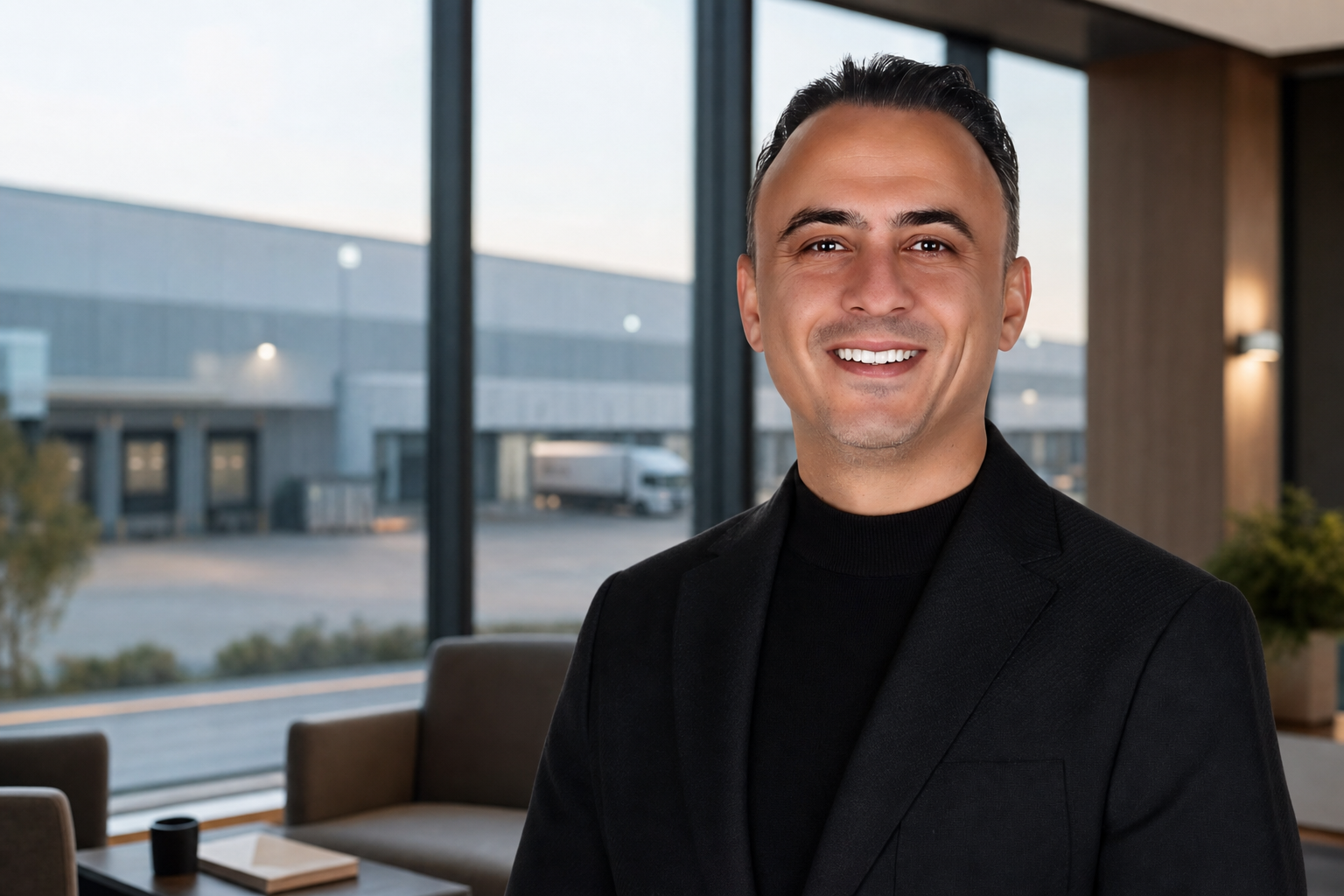 Fatih Şebin’in siyah trikolu endüstriyel gayrimenkul portresi